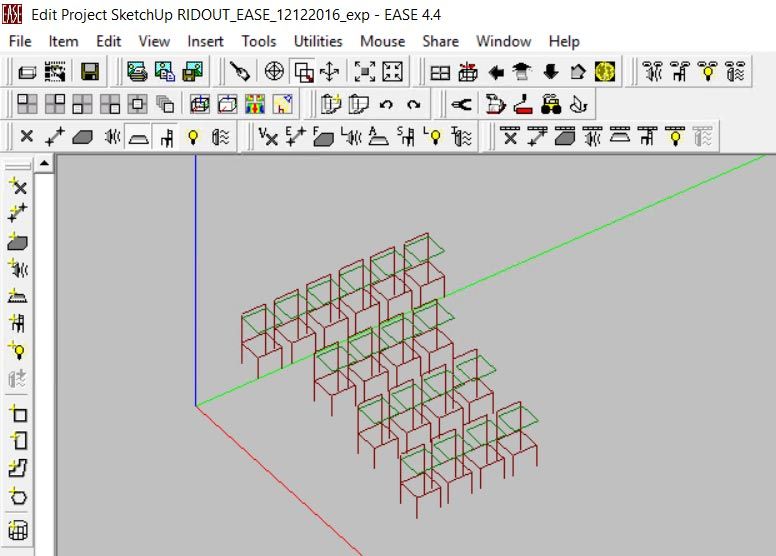EASE model showing listener-seat placement.
