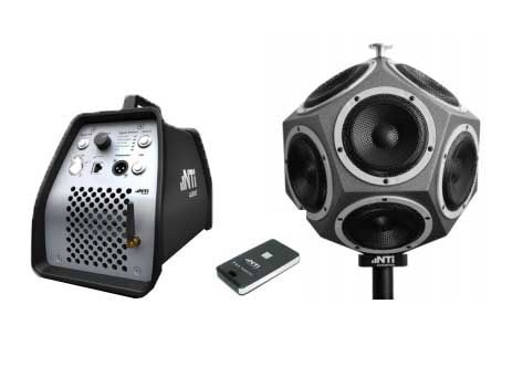 NTi dodecahedron loudspeaker and controls.
