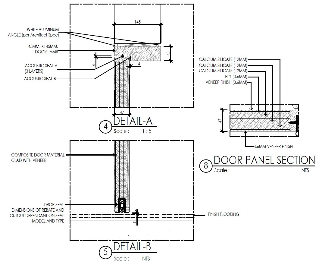 Soundproof door design drawing Soundproof door design drawing